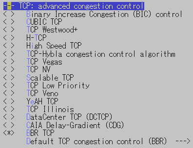 Linux Kernel Congestion Control Config