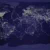 世界地図上のネットワーク