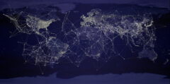 世界地図上のネットワーク