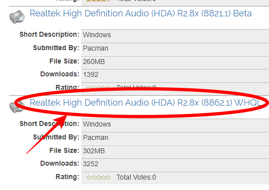 STATION-DRIVERS Realtek High Definiton Audio (HDA) R2.8x (8862.1) WHQL